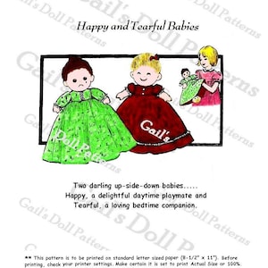 E317 PDF of Happy / Tearful Topsy Turvy Doll Pattern