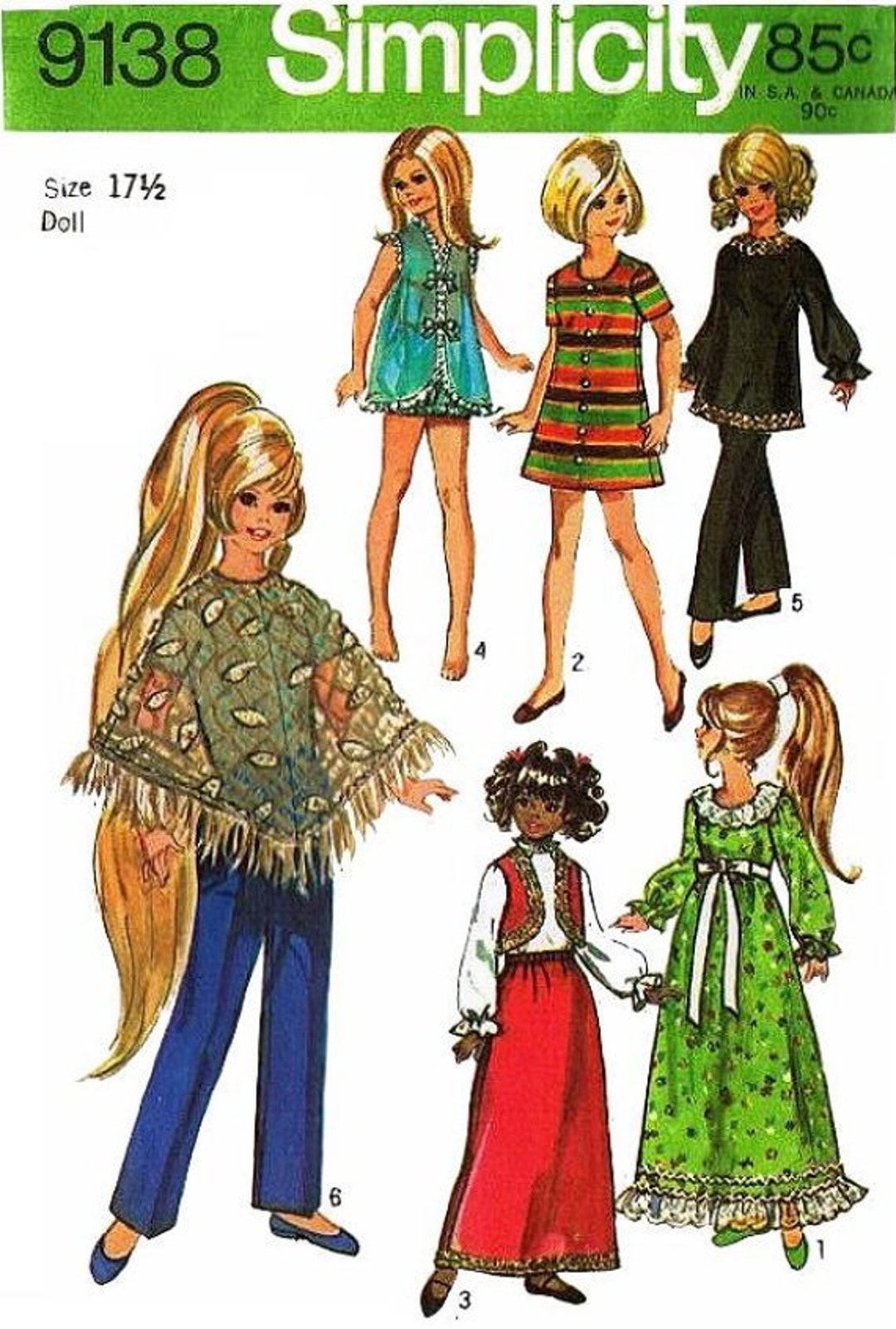 E669 Vintage Simplicity Pattern 9138 for 171/2 Velvet / Crissy Outfits