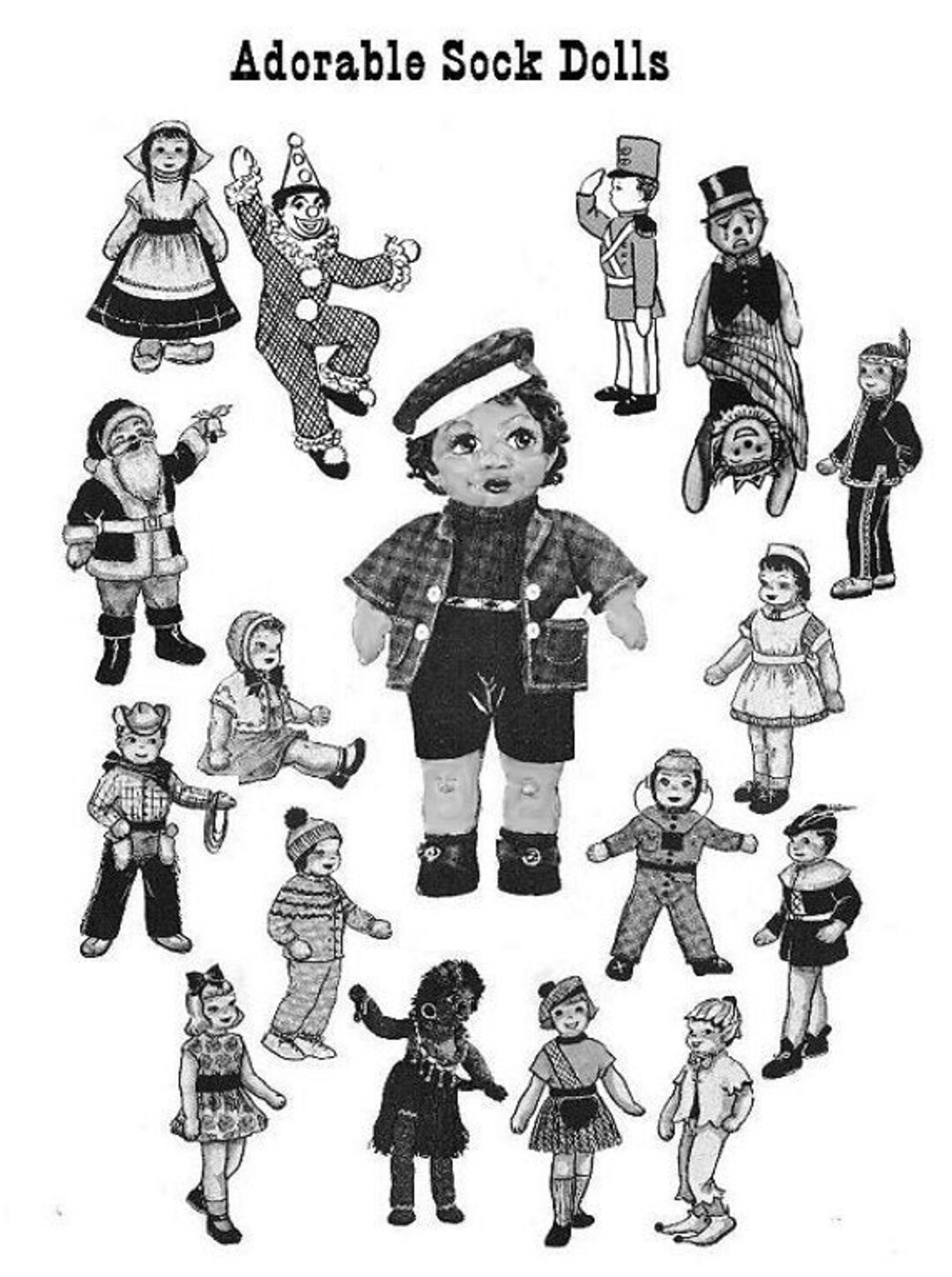 E528 A Large Collection of Sock Doll Patterns for One Price Etsy