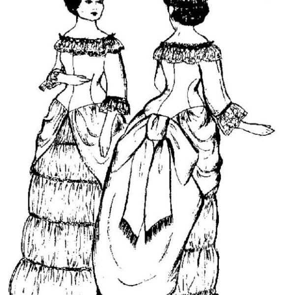 E449 PDF of Vintage French Dress Pattern for 16" Doll