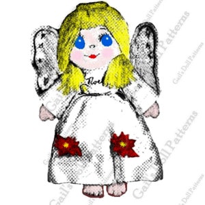 E126 PDF de modèle de poupée Noel Angel 30,4 cm