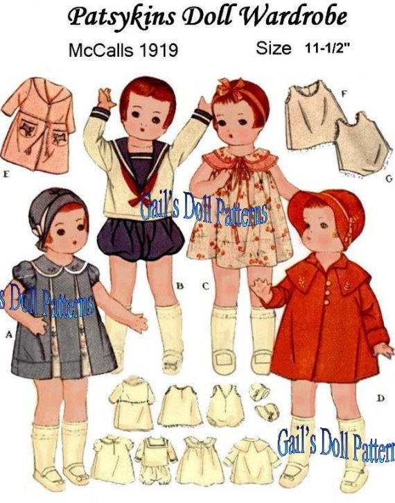 Composition Vintage Shirley Temple Doll Clothes Dress Pattern ~ 13" 14" Patsy 