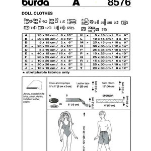 E835 PDF Instant Download of Pattern 8576 for 11-1/2 to 12-1/4 Fashion Doll Clothes image 2