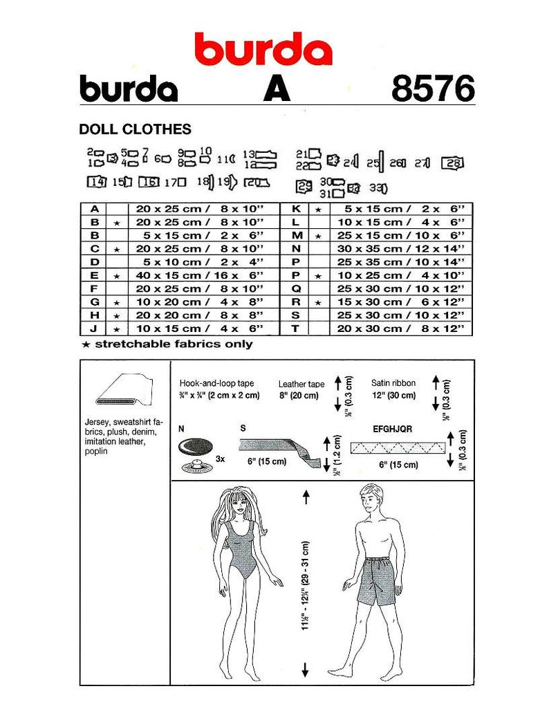E835 PDF Instant Download of Pattern 8576 for 11-1/2 to 12-1/4 Fashion Doll Clothes image 2
