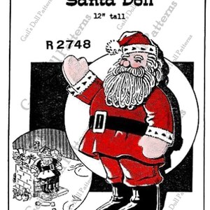 E176 PDF Instant Download of a 12” tall Vintage Santa Doll