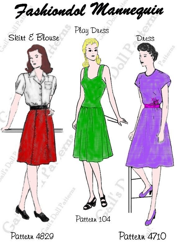 Copy Of Fashiondol Mannequin Wardrobe 1 For 12 1 2 Dolls Etsy