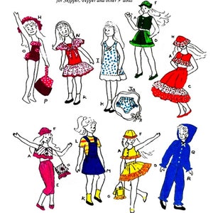 E647 PDF einer Sommer-Garderobe Schnittmuster für 9"bis 9-1/2"Puppen