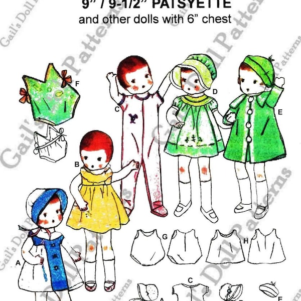 E700 Darling Pattern for a Complete 9" Patsyette Doll Wardrobe