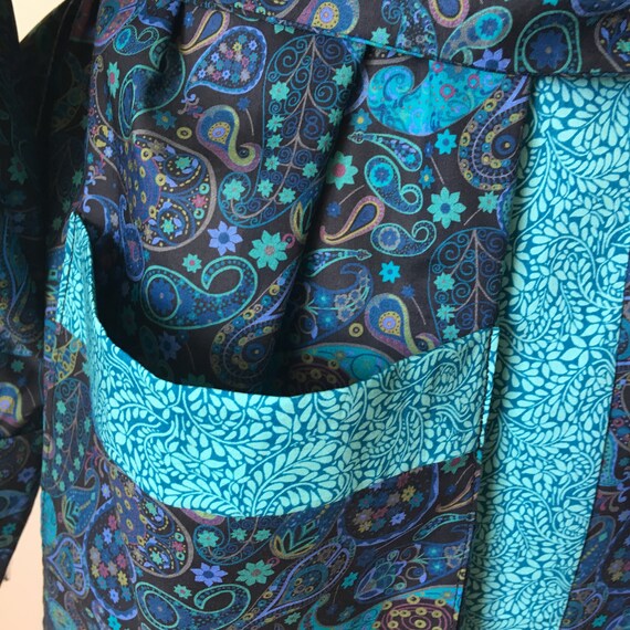 Turquoise Blue Paisley Pattern Mens Luxury Lightweight Cotton Dressing Gown Turquoise Blue Paisley Pattern Mens Luxury Lightweight Cotton Dressing Gown