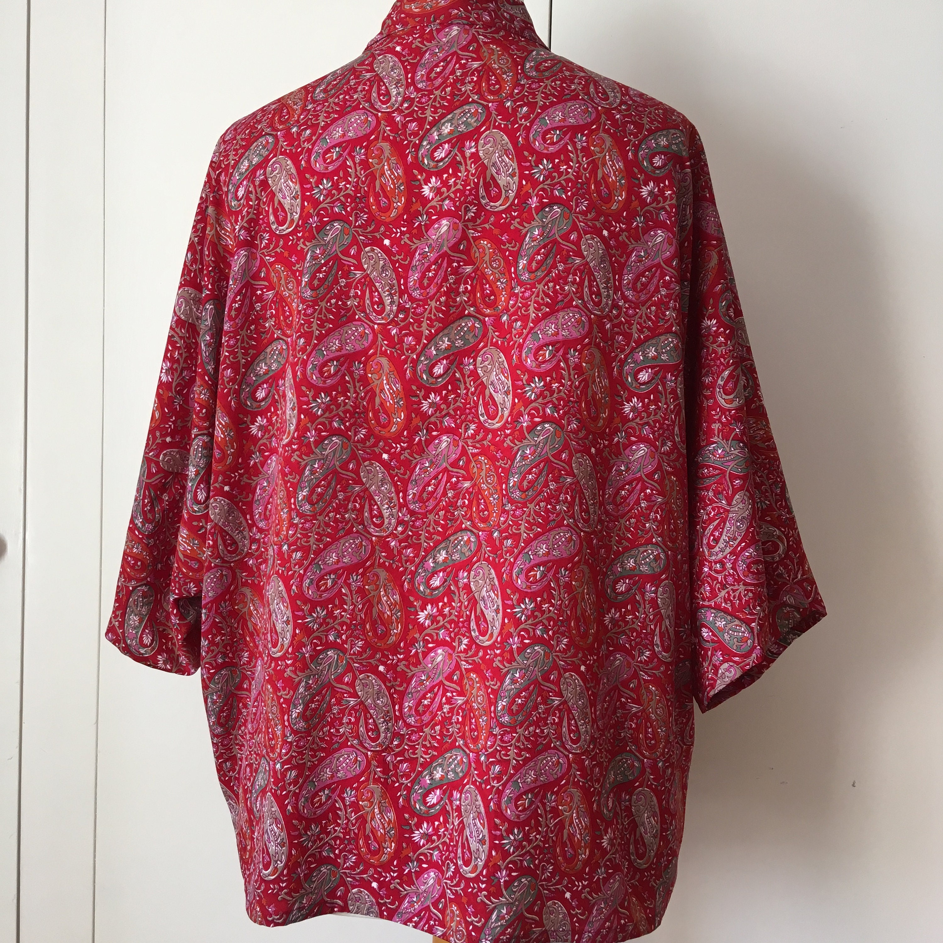 Handmade Women's Kimono Jacket Fuschia Pink Paisley Print - Etsy