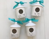 Rae Dunn birdhouse - mini birdhouse - bird house - rae dunn decor - 4th of July decor - independence day - military - Air Force
