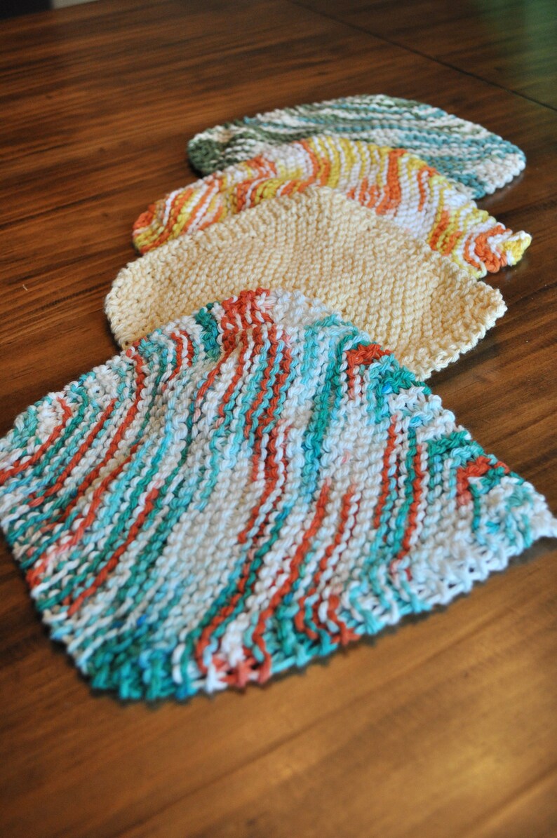 Knitted Dish Cloths Etsy UK