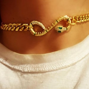 24k Goud gevulde snake choker/ketting