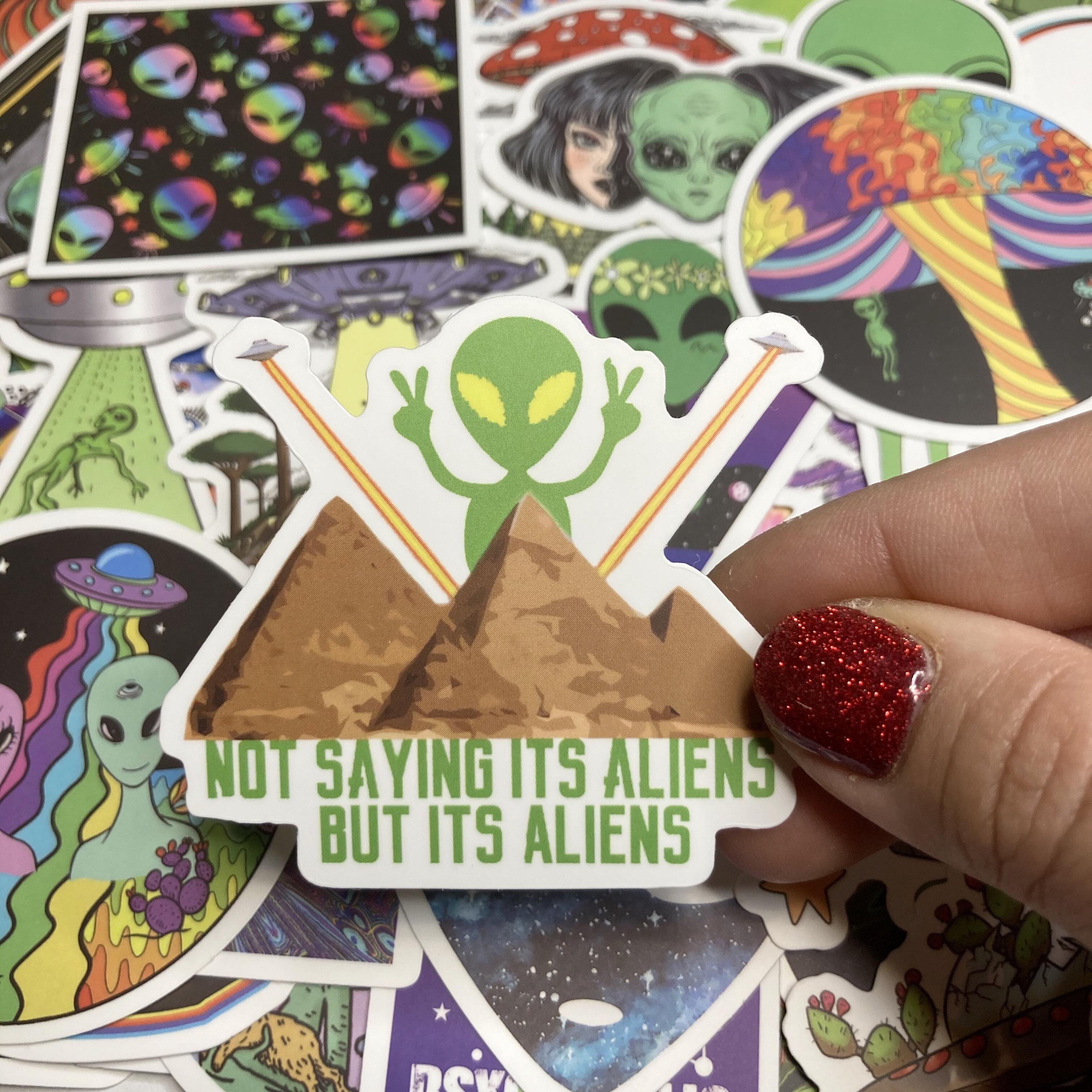 Psychedelic Alien Laptop Stickers | Etsy