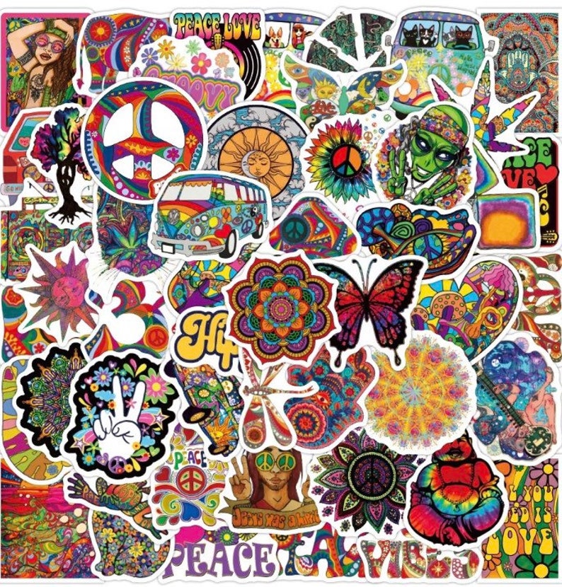 Trippy Hippie Laptop Stickers 