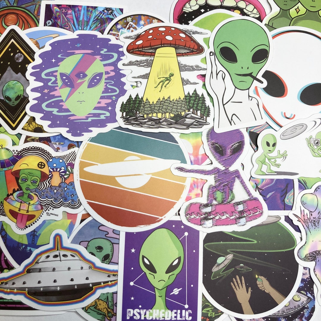 Psychedelic Alien Laptop Stickers - Etsy
