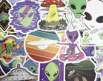 Psychedelic Alien Laptop Stickers