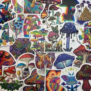 Psychedelic Trippy Mushroom Laptop Stickers