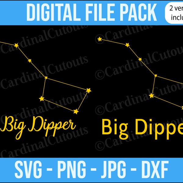 Big Dipper/Ursa Major Constellation - Pack de fichiers numériques SVG, PNG, JPG et Dxf