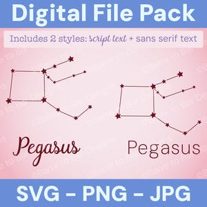 Pegasus Constellation Digital Download – SVG, PNG & JPG Star Sign Files for Cricut or Silhouette