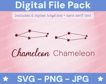 Chameleon Constellation Digital Download – SVG, PNG & JPG Star Sign Files for Cricut or Silhouette
