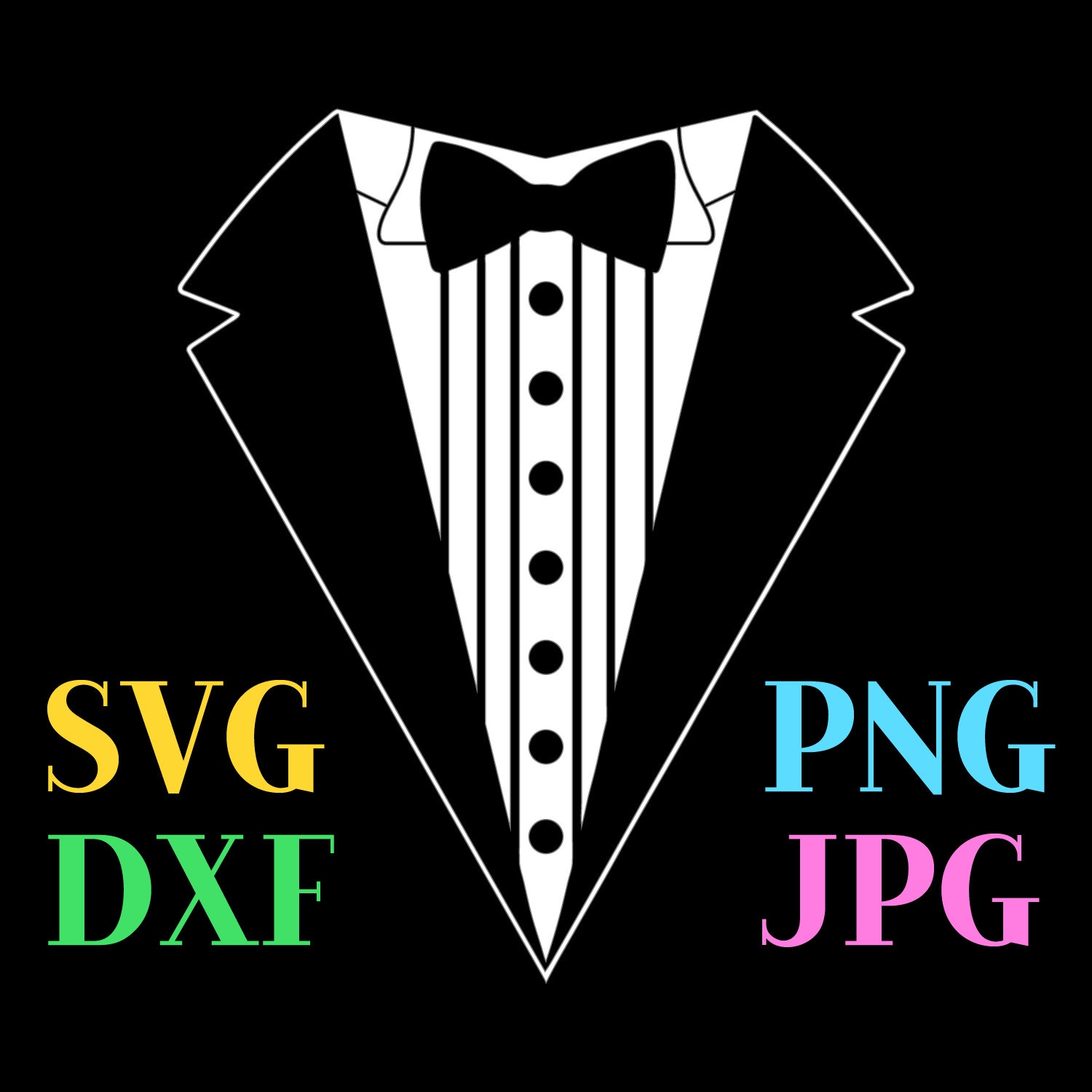 Tuxedo Svg Wedding Svg Tuxedo Clipart Bow Tie Svg Suit Svg