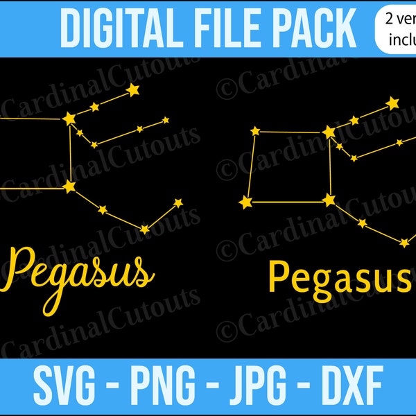 Pegasus Constellation - SVG, PNG, JPG, and Dxf Digital File Pack