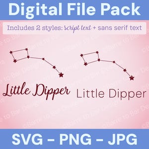 Constelación de la Osa Menor: archivos SVG, PNG y JPG (descarga digital)