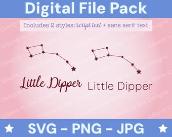 Little Dipper Constellation: SVG, PNG, JPG Files (Digital Download)