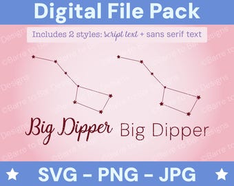 Big Dipper Constellation Digital Art: SVG, PNG, JPG Files (Cricut & Silhouette)