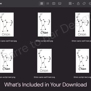 Orion Constellation Digital Download – SVG, PNG & JPG Star Sign File ...