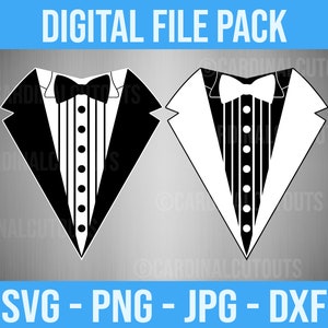 Smoking con papillon - Immagini del pacchetto di file digitali SVG, DXF, PNG e jpg - Nuova versione aggiornata per il 2024!