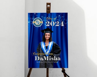 18x24 Graduation Welcome Sign, Graduation Banner, Class of 2024, Instant Download GB0324