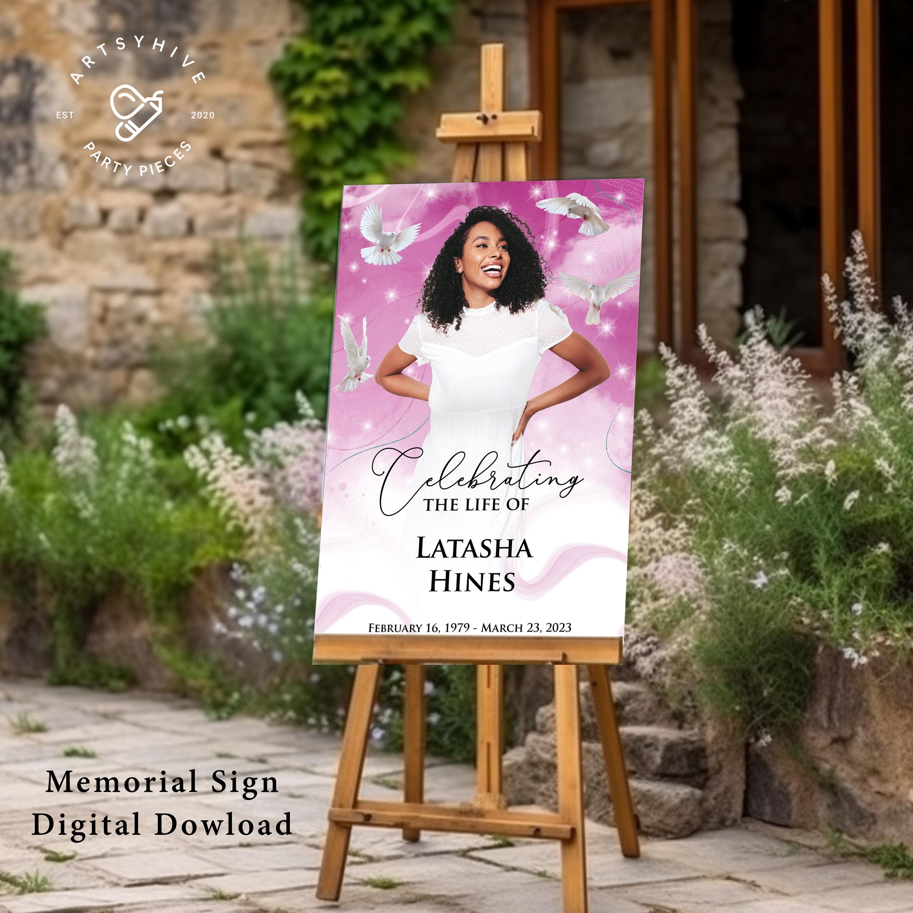 Memorial Banner, Memorial Sign, Custom Memorial Banner, Memorial Welcome Sign, Obituary Sign, Funeral Welcome Sign, Digital Download, M01