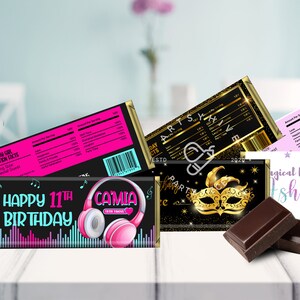 Envoltorio personalizado para barra de caramelos / Plantilla imprimible para recuerdos de fiesta para cumpleaños, bodas, baby showers y más / Descarga digital