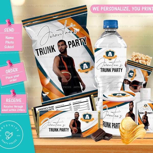 Trunk Party 2022 Chip bag, Candy Bar Labels, Water Bottle Labels, Trunk Party Favors, Digital Downloads