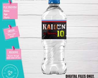 Sports Party Favors, All Star Sports Birthday, Water Bottle Label, Birthday Water Bottle Label, Boy Birthday, Digital Download, B03
