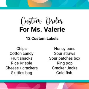Custom Party Favors, Custom Party Labels, Birthday Party Favors, Personalized Party Favors, Chip bag Labels, Custom Listing for Ms. Valerie