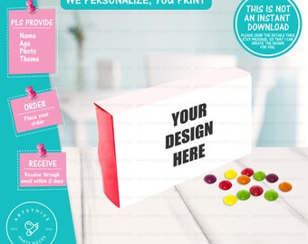 Custom Candy Box Label, Birthday Candy Box Label, Digital Download