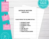 Custom 5x7 Invitation Design, Custom Invite, Birthday Invite, Anniversary Invite, Bridal Shower Invite, Party Invite, Digital File Download