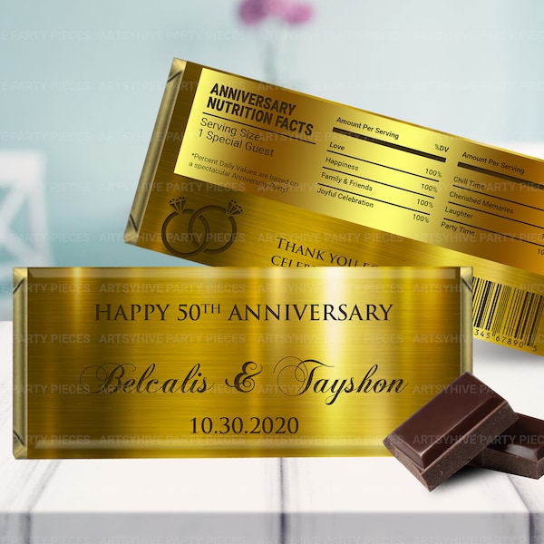 50th Birthday Candy Bar Wrappers - Etsy