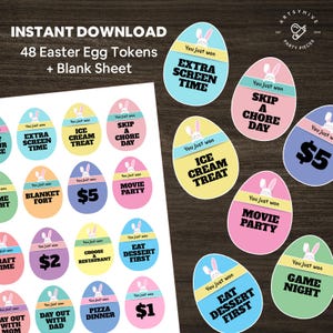 Easter Egg Reward Tokens: Fun Easter Hunt Game (Printable PDF)