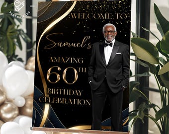 60th Birthday Decor, 60th Birthday Welcome Sign, 60th Birthday Decor, 60th Birthday Poster, 60th Birthday Banner, Birthday Welcome Sign, A01