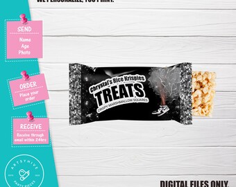 Sneaker Ball Geburtstag Snack Leckereien Wrapper, Schwarze Sneaker Ball Leckereien Wrapper, Sneaker Ball Geburtstagsparty, digitaler Download, G09B