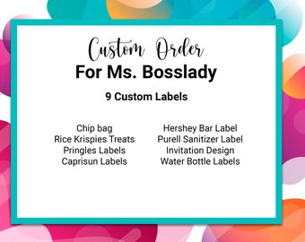 Custom Listing for Ms. Bosslady - 9 Digital Party Labels