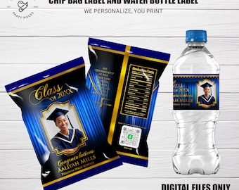 Graduation Party Favors, Graduation Chip Bags, Water Bottle Label, Class of 2025 Party Favors, Graduation Party Decors, Graduation 2025, C02