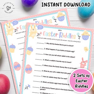 Easter Riddles Game for Kids: Printable Easter Activity (Instant Download)