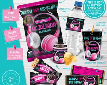 Personalized TikTok Birthday Party Favors – Printable Decor (Digital Download)
