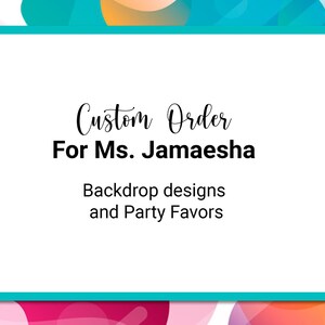 Designs de cenários personalizados, banner de boas-vindas, cardápio, downloads digitais, lista personalizada para a Sra. Jamaesha