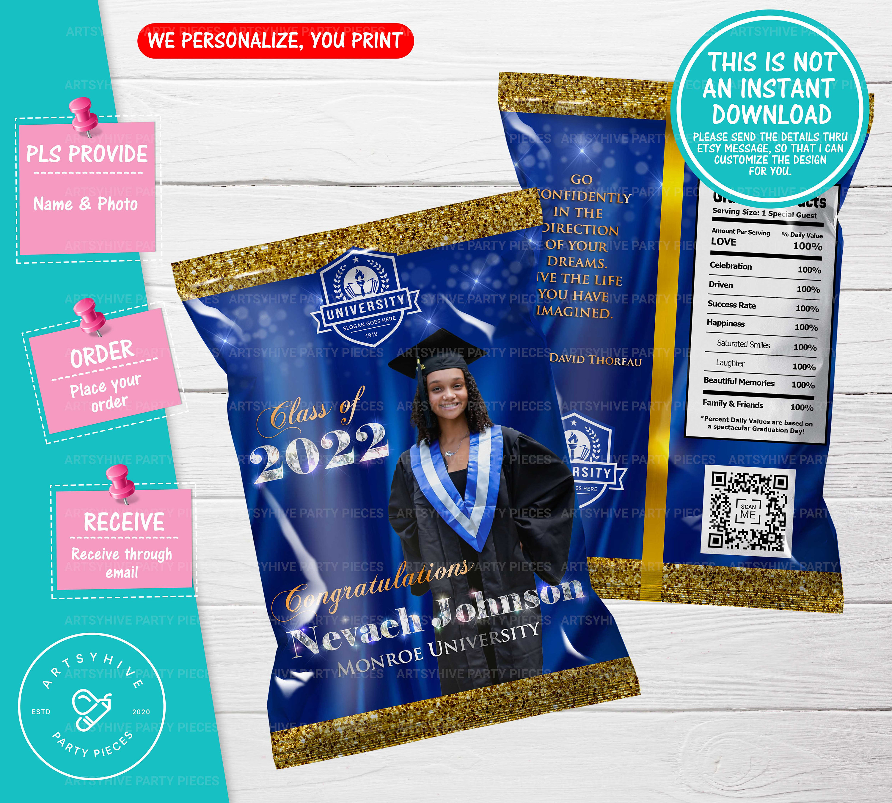 Graduation Chip Bags, Grad party favor, Graduation Party Favors, Chip bag labels, Graduates 2025, Class of 2025, Digital Download